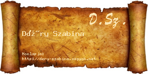 Déry Szabina névjegykártya