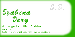 szabina dery business card