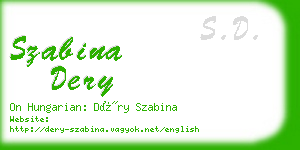 szabina dery business card